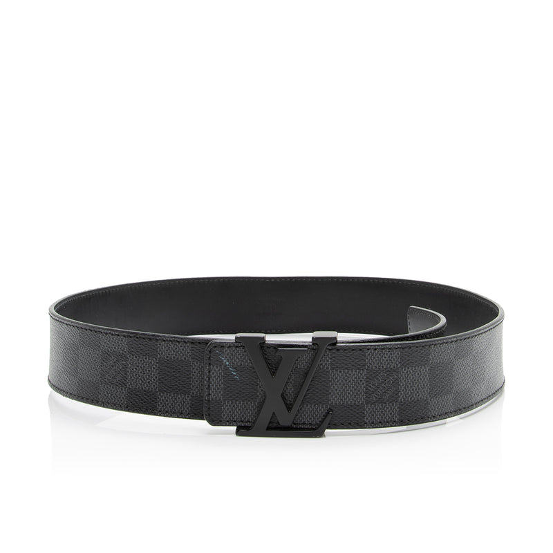 Louis Vuitton Belt Initiales Damier Graphite Black/Grey in Canvas