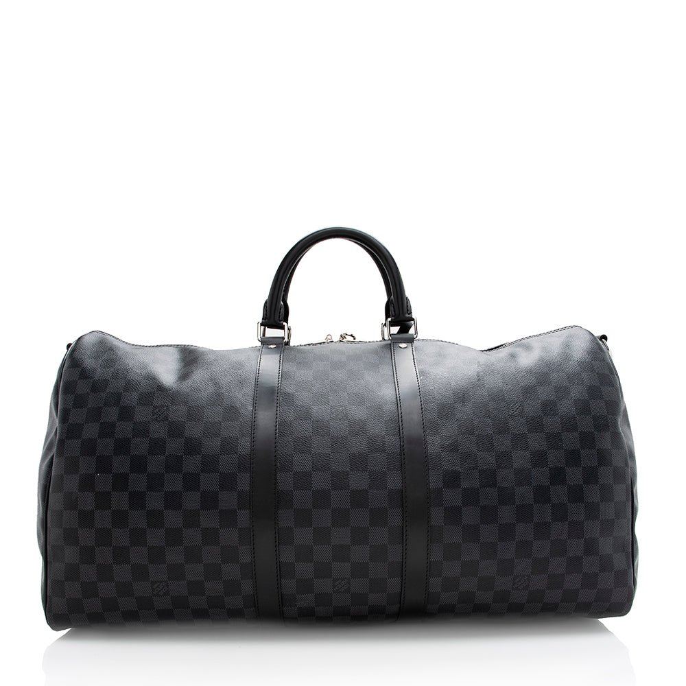 Louis Vuitton Damier Graphite Keepall Bandouliere 55 Duffel Bag (SHF-18775)
