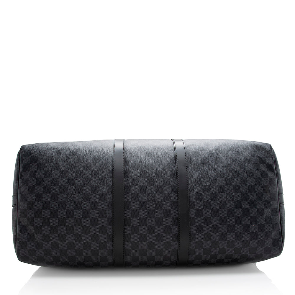 Louis Vuitton Damier Graphite Keepall Bandouliere 55 Duffel Bag (SHF-18775)