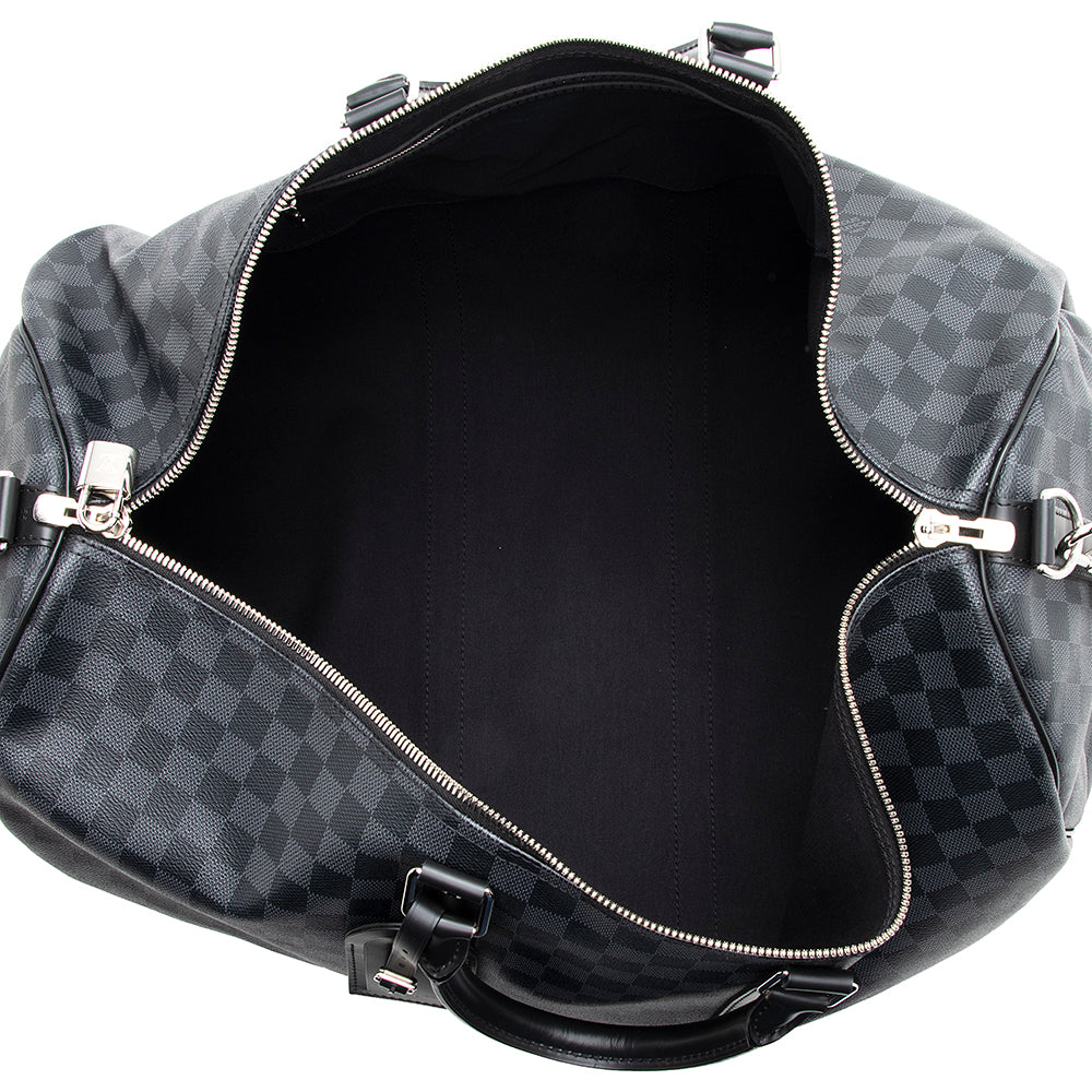 Louis Vuitton Damier Graphite Keepall Bandouliere 55 Duffel Bag (SHF-18775)