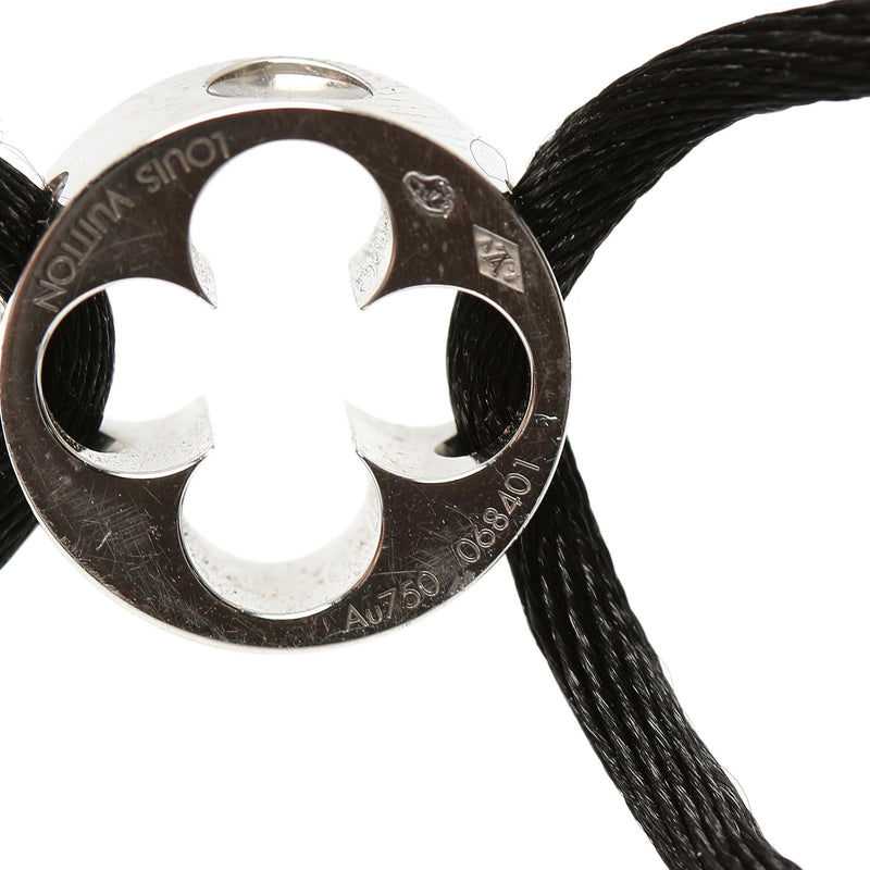 Louis Vuitton Empreinte Bracelet Silk Cord with 18K White Gold at