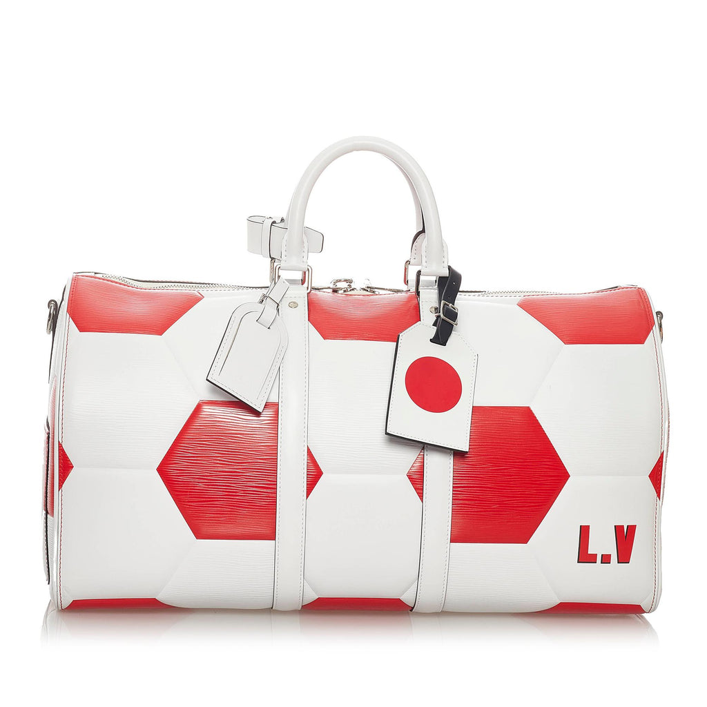 Louis Vuitton Virgil Abloh White Epi Leather Keepall Bandouliere