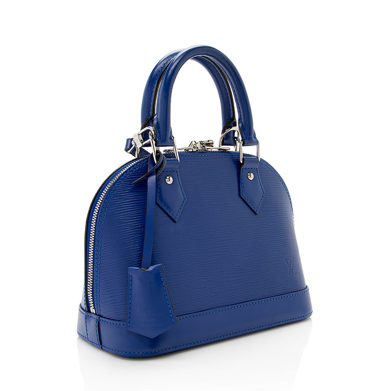 Louis Vuitton Alma Bb Blue Leather Handbag (Pre-Owned)