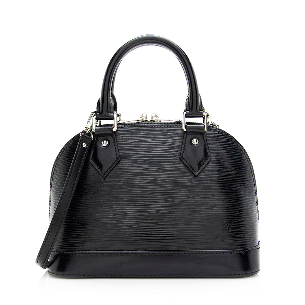 Louis Vuitton Black and White EPI Leather Alma Bb Silver Hardware, 2023 (Very Good), Black/White Womens Handbag
