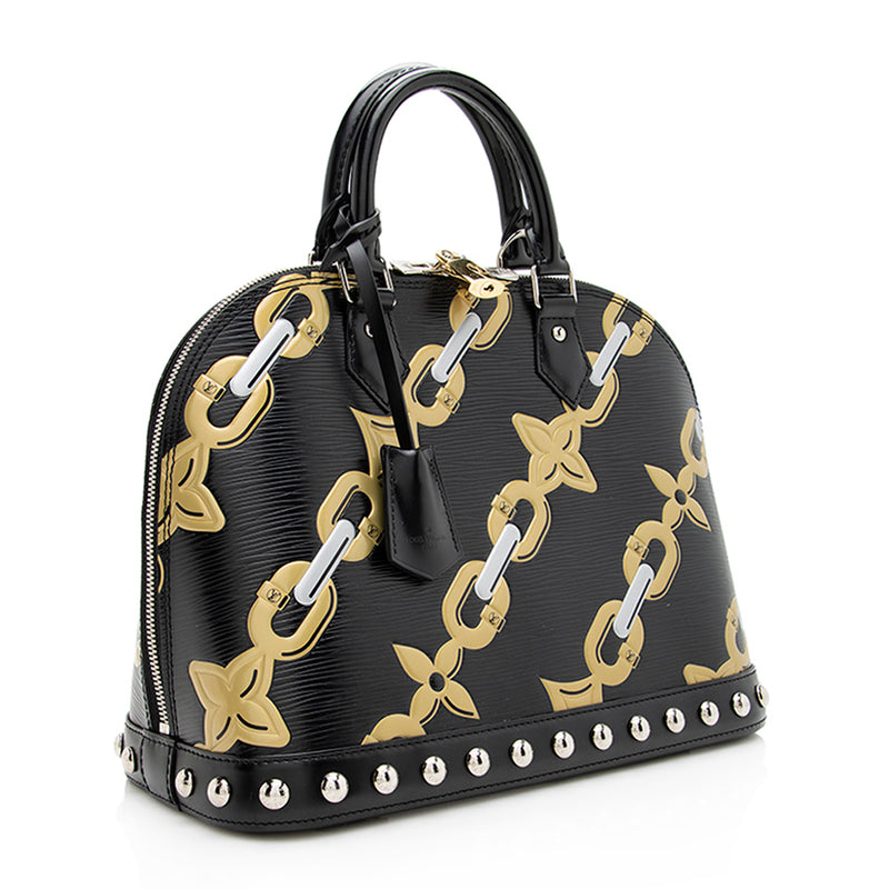 Louis Vuitton Alma Pm Black Epi Leather Satchel - Ideal Luxury