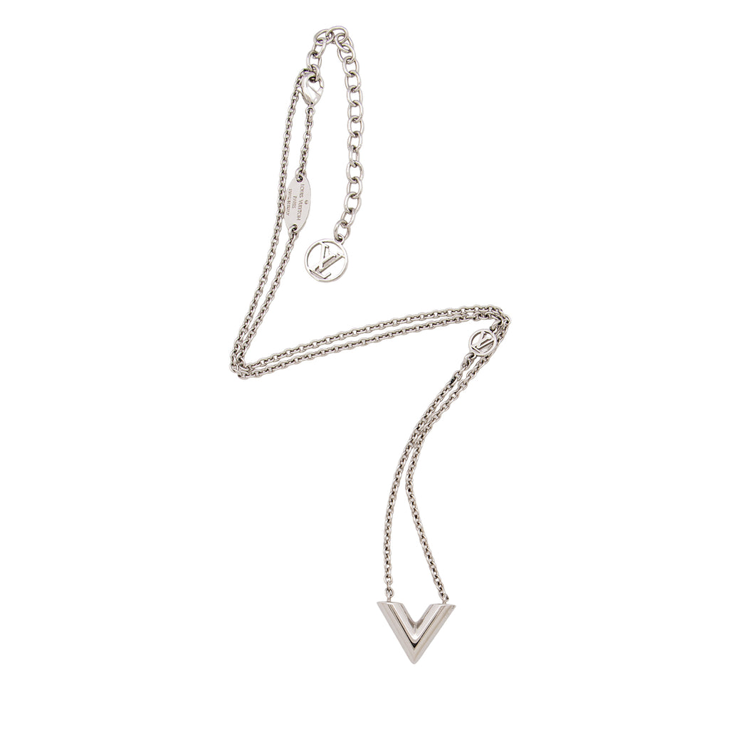 Louis Vuitton Essential V Multi-Strand Necklace In Base Metal | Chairish