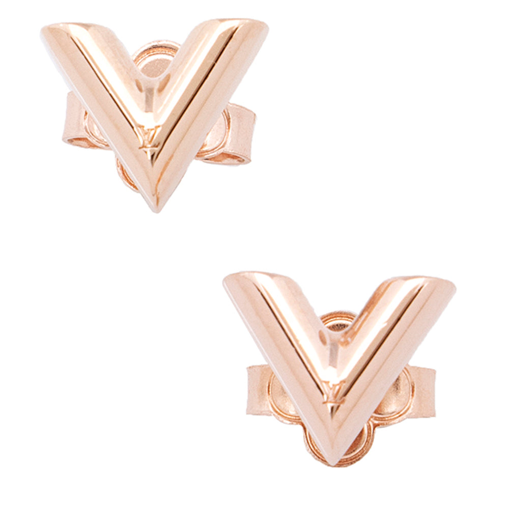 Authentic Louis Vuitton Essential V Stud Earrings Near Mint Condition From  Japan