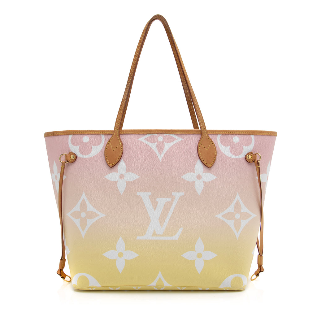 Louis Vuitton lv neverfull shopping bag monogram with hot pink