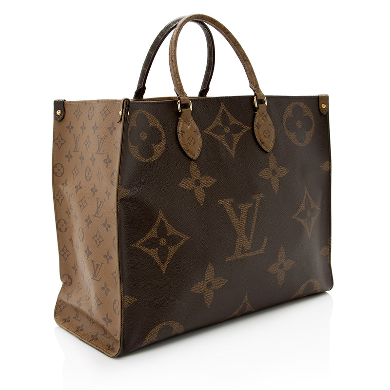 Louis+Vuitton+OnTheGo+Tote+GM+Brown+Canvas for sale online