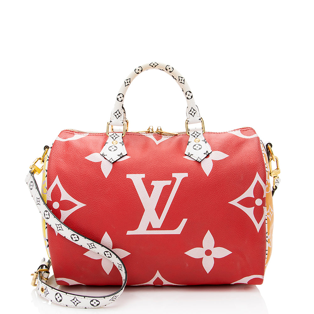 Louis Vuitton Giant Monogram Speedy Bandouliere 30 Satchel (SHF-20183)