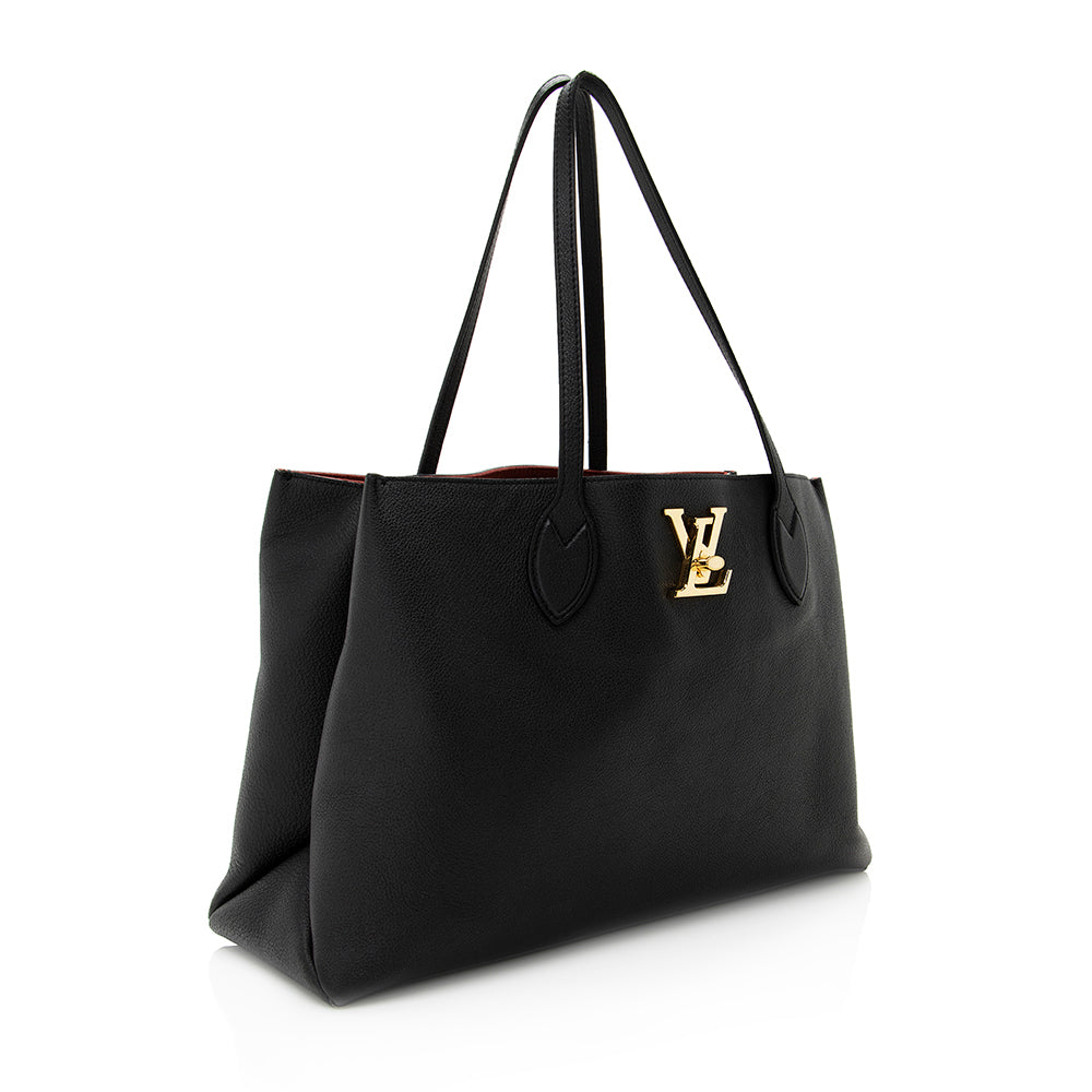 Louis Vuitton Grained Calfskin Lockme Shopper Tote - FINAL SALE (SHF-20058)
