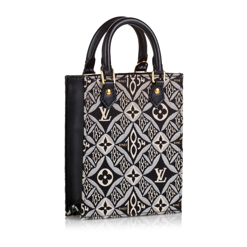 USED Louis Vuitton Black Monogram Empreinte Leather Petit Sac Plat Bag  AUTHENTIC