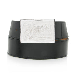 Louis Vuitton Black Leather Travelling Requisites Ceinture 85