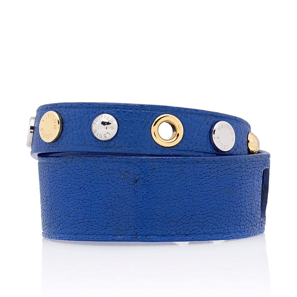 Louis Vuitton Leather Wrap Spike It Bracelet - FINAL SALE (SHF-19152)