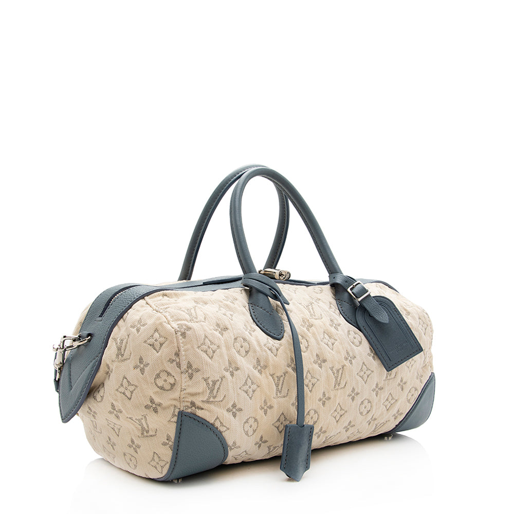 Louis Vuitton Limited Edition Blue Monogram Denim Speedy Round Bag - FINAL SALE (SHF-19800)