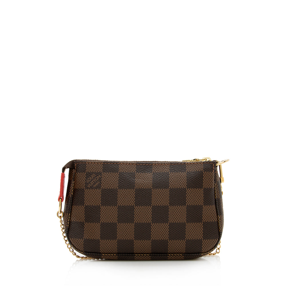 Louis Vuitton Limited Edition Damier Ebene Animation Mini Pochette (SHF-14837)