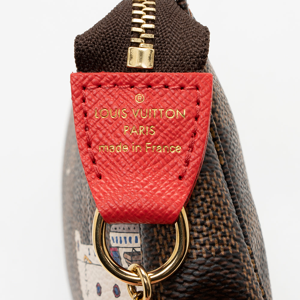 Louis Vuitton Limited Edition Damier Ebene Animation Mini Pochette (SHF-14837)