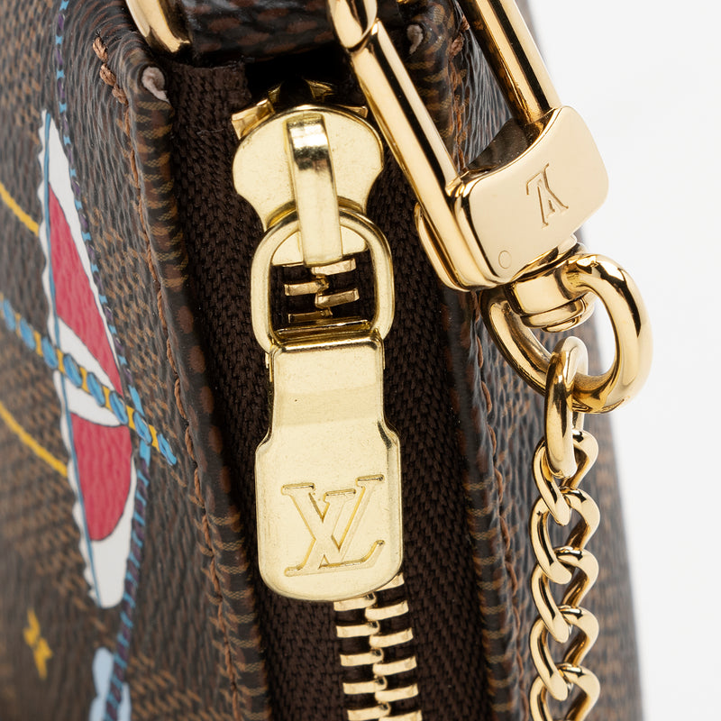 LOUIS VUITTON Monogram Mini Pochette Accessoires Gold Buckle Chain