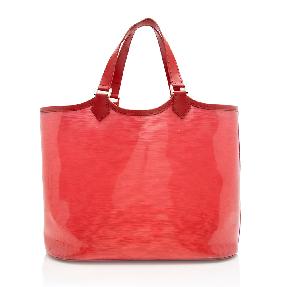 Louis Vuitton Translucent Red EPI Plage Lagoon Bay MM Clear Tote Bag