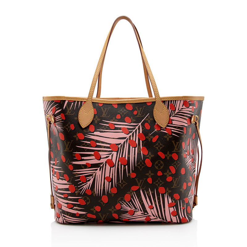 Louis Vuitton Limited Edition Monogram Canvas Jungle Dots Neverfull MM Tote (SHF-16231)