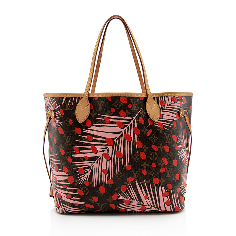 Louis Vuitton Limited Edition Monogram Canvas Jungle Dots Neverfull MM Tote (SHF-16231)