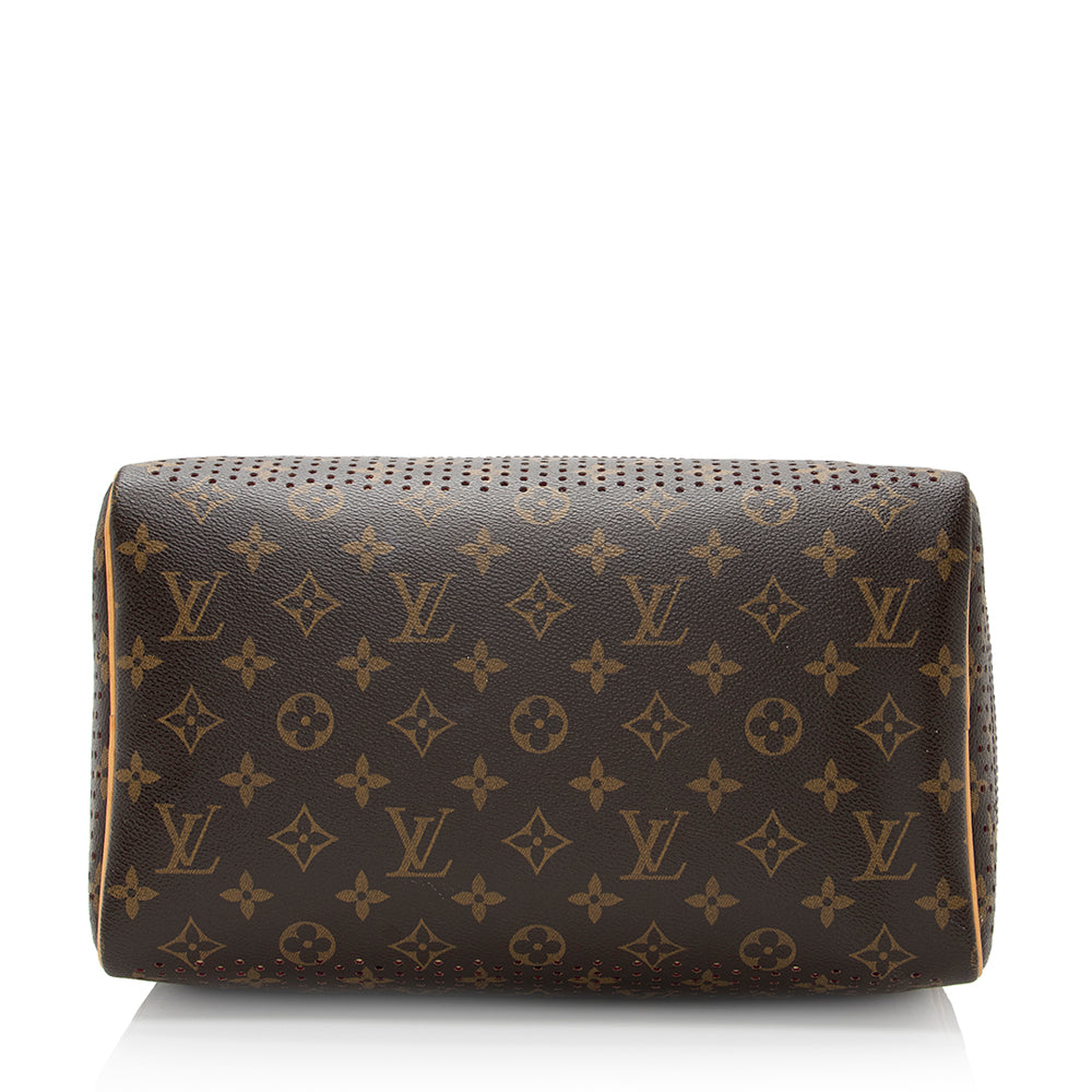 Louis Vuitton Limited Edition Monogram Canvas Perforated Speedy 30 Satchel (SHF-20760)