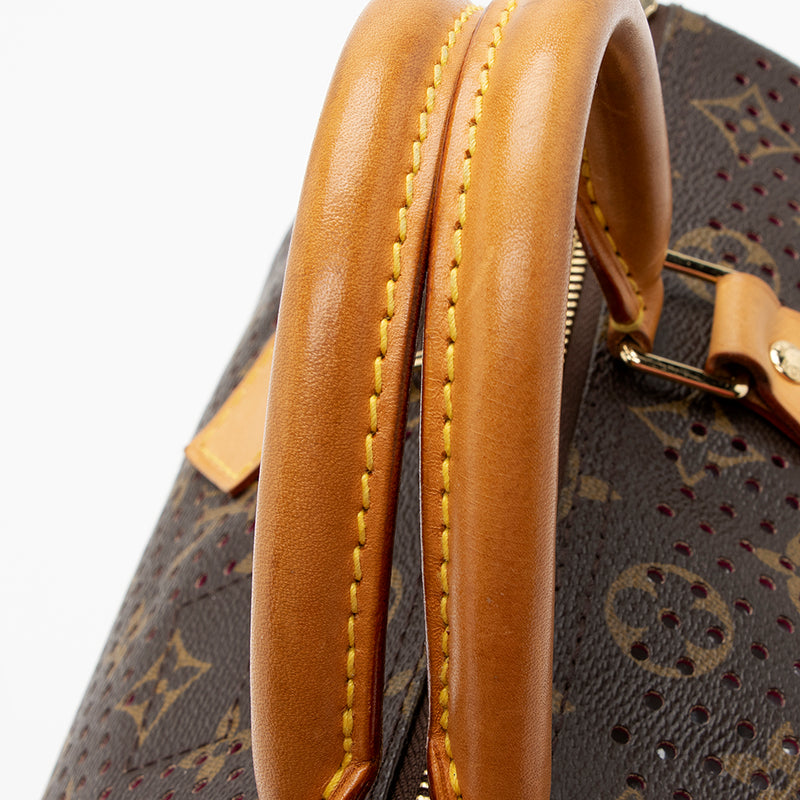 Louis Vuitton Limited Edition Monogram Canvas Perforated Speedy 30 Satchel (SHF-20760)