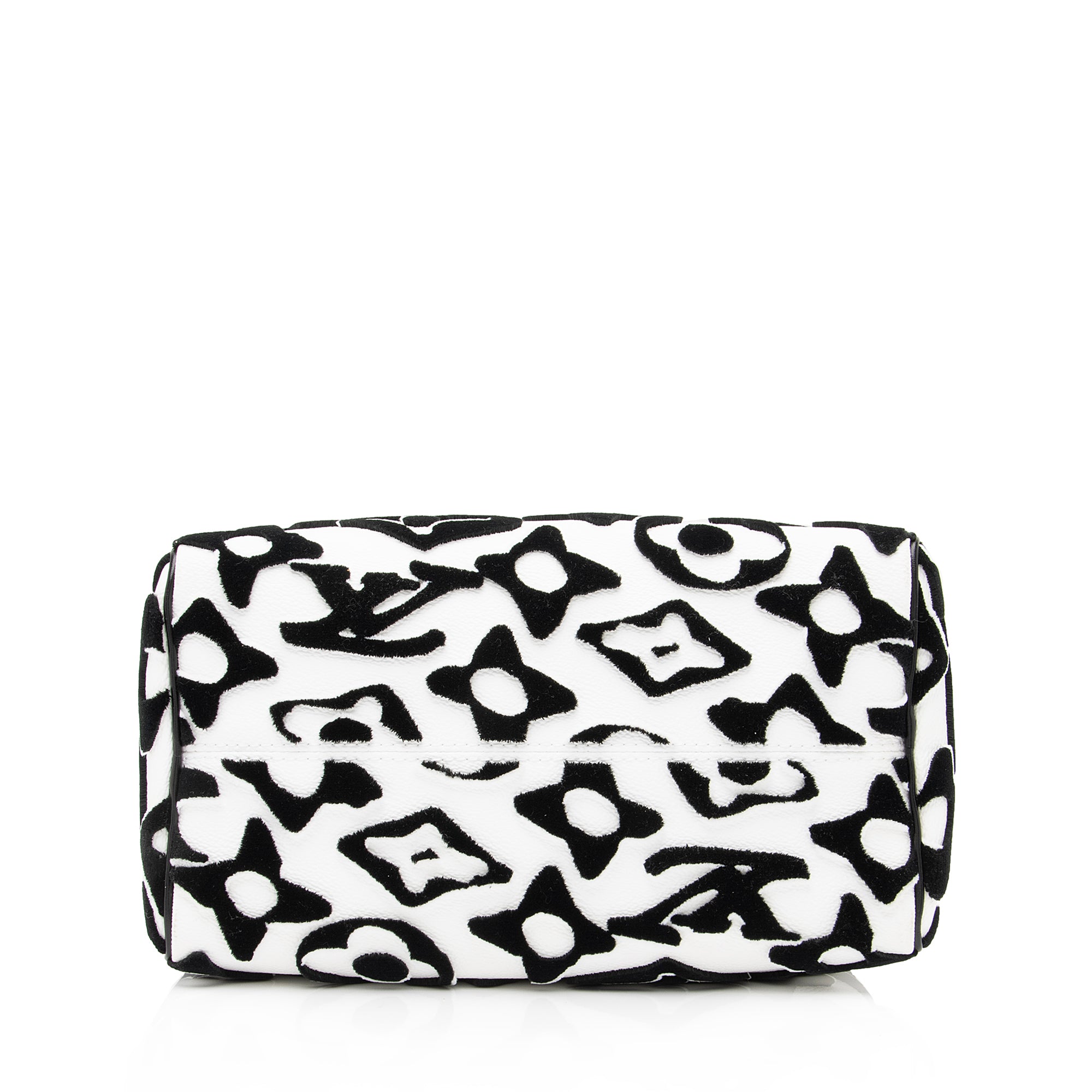 Louis Vuitton Limited Edition Tufted Monogram Canvas Urs Fischer Speedy Bandouliere 25 Satchel (SHF-23866)