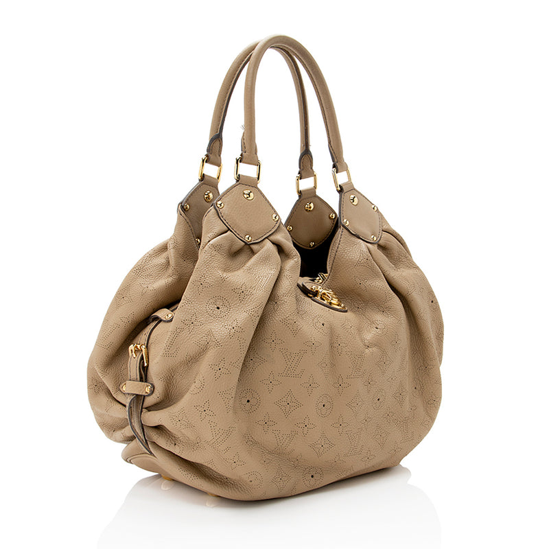 Louis Vuitton L Handbag in Brown Mahina Leather