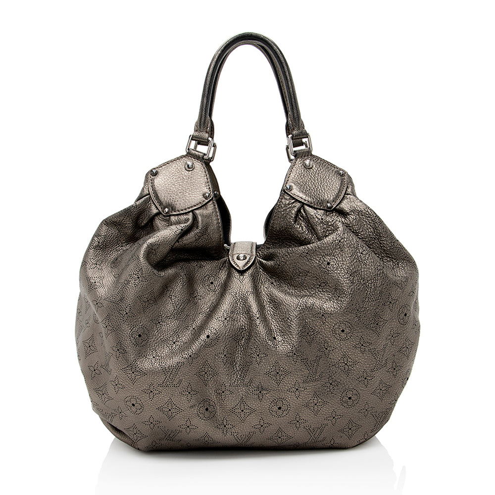 Louis Vuitton Metallic Mahina Leather L Hobo - FINAL SALE (SHF-19533)