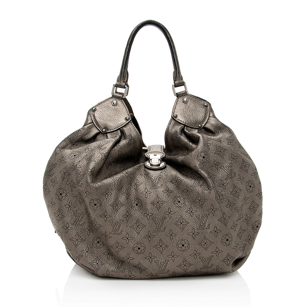 Louis Vuitton Metallic Mahina Leather L Hobo - FINAL SALE (SHF-19533)