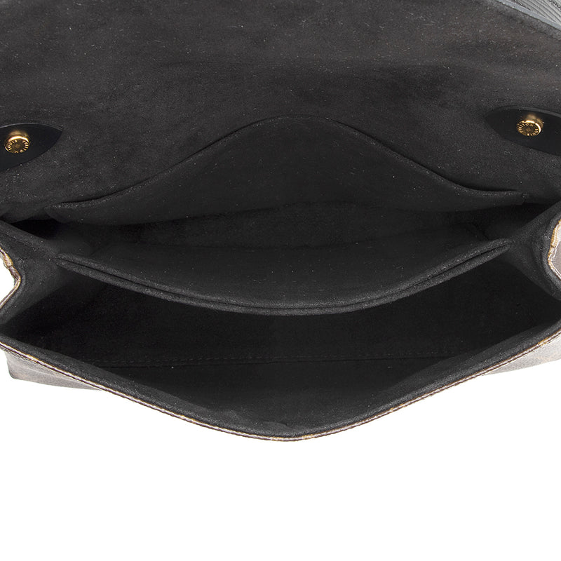 Louis Vuitton Brown Monogram Saint Michel Black Leather Cloth ref
