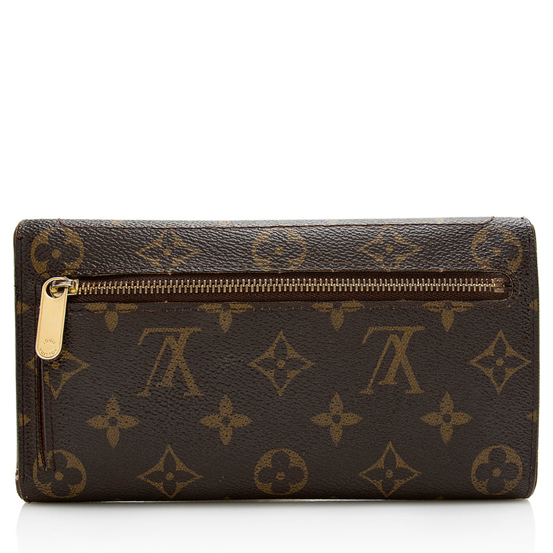 Pre-owned Louis Vuitton Wallet Logo Leather Monogram Lv In Black
