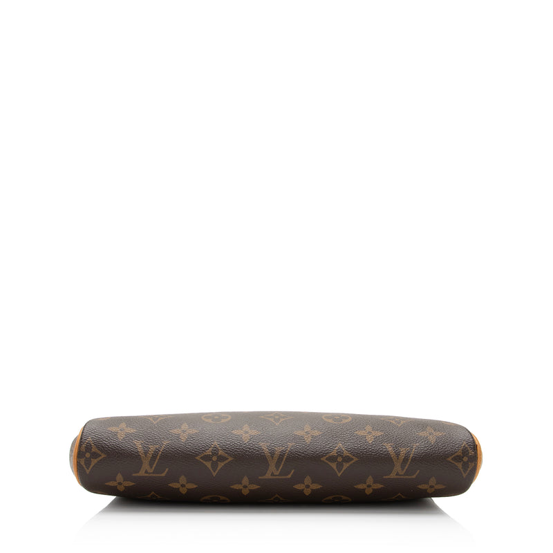 $700 Louis Vuitton Monogram Canvas Logo Brown Leather LV Eva