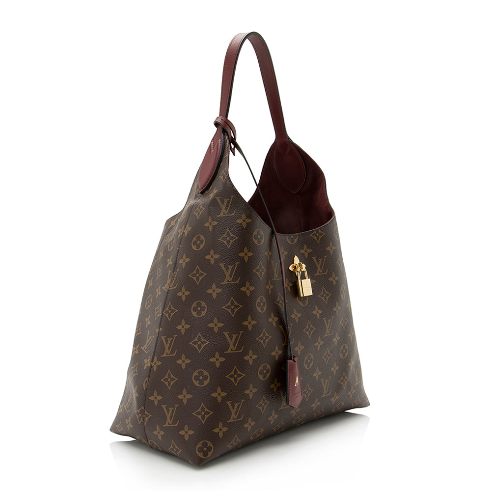 Louis Vuitton Monogram Canvas Flower Hobo (SHF-21532)