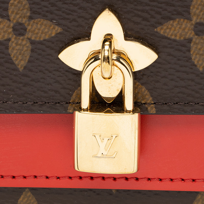 LOUIS VUITTON Monogram Flower Lock Compact Wallet Caramel 1238705
