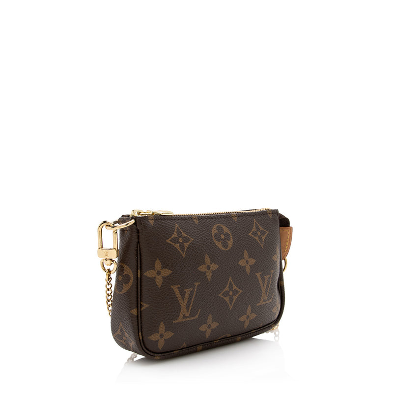Authentic New Louis Vuitton Classic Monogram Canvas Mini Pochette Clutch Bag