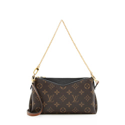 LV Pochette Pallas Clutch Monogram Canvas with Leather and Gold
