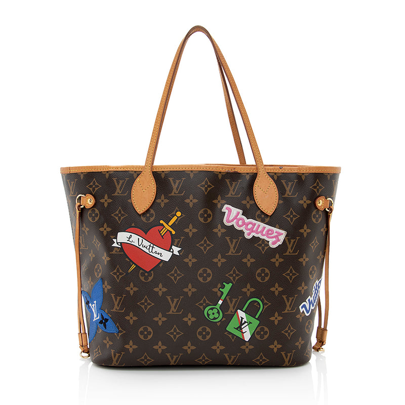Louis Vuitton Monogram Canvas Patches Neverfull MM Tote (SHF-20704)