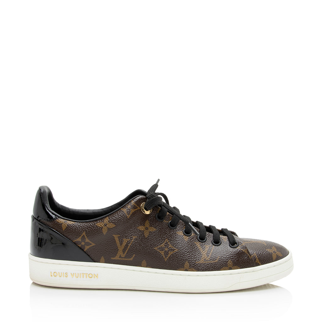 Louis Vuitton Brown Monogram Canvas and Black Leather Low Top