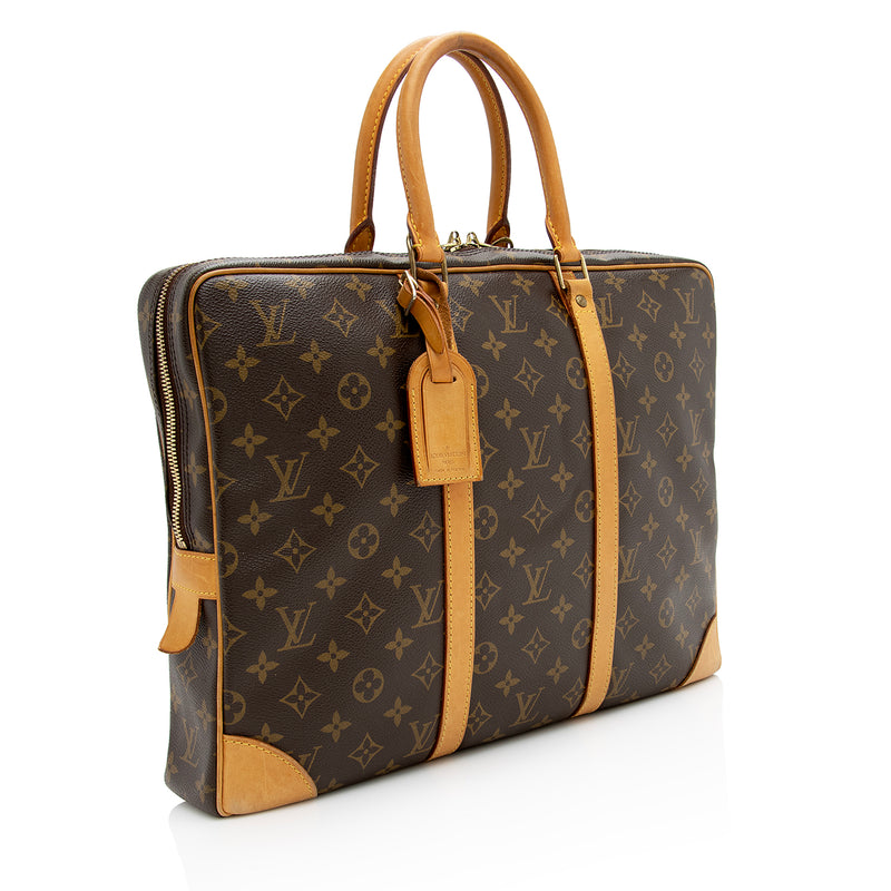 Louis Vuitton, Bags, Louis Vuitton Porte Documents Voyage Briefcase  Handbag Monogram Canvas Leather