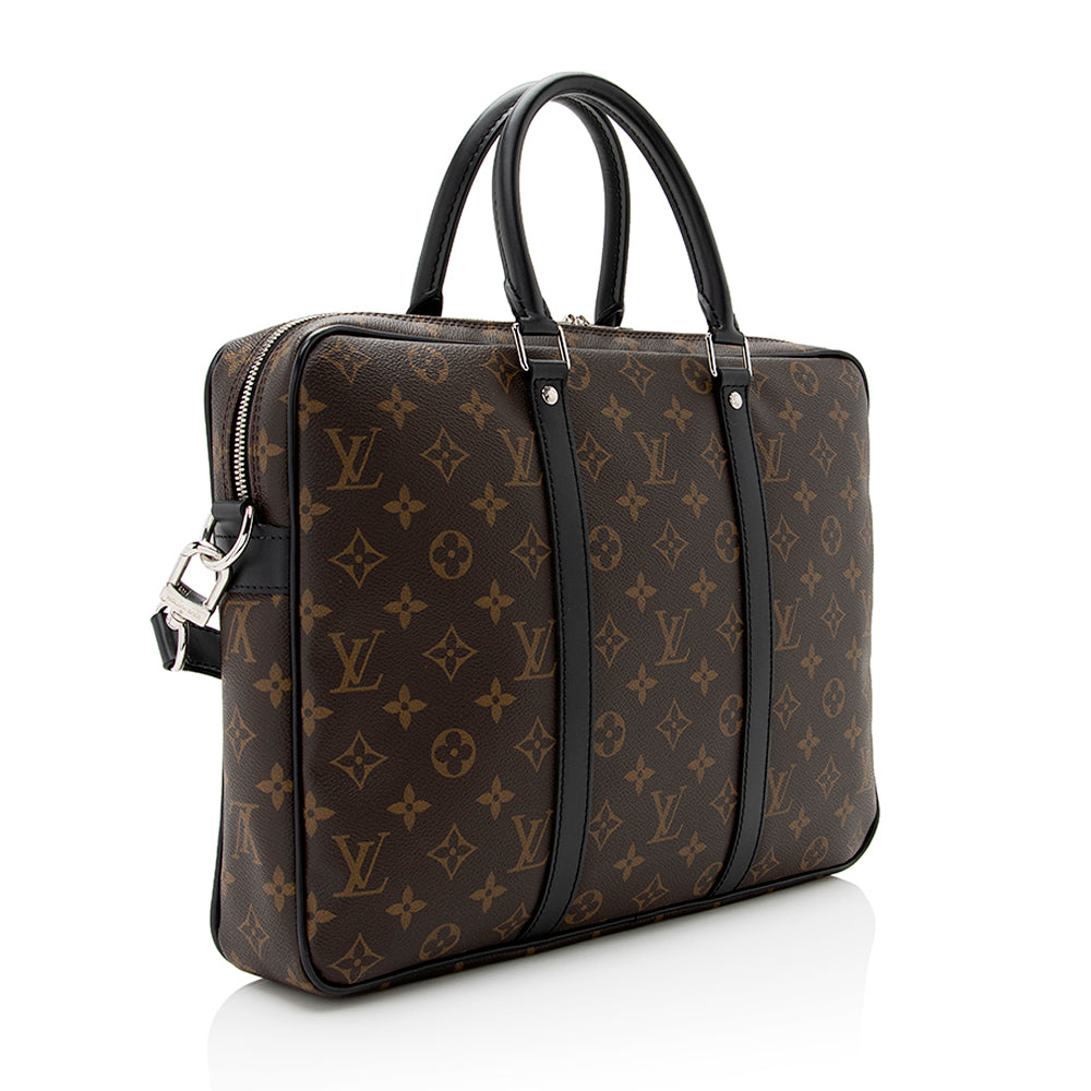 Louis Vuitton Monogram Canvas Porte-Documents Voyage PM Messenger Bag (SHF-21188)
