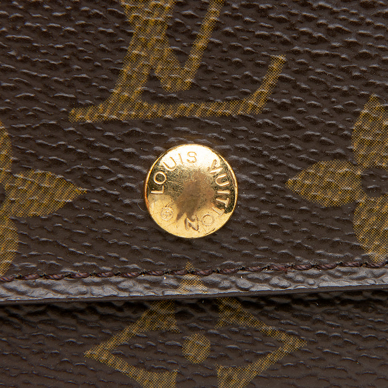 Louis Vuitton Monogram Canvas Porte Monnaie Plat Coin Case (SHF-13055)