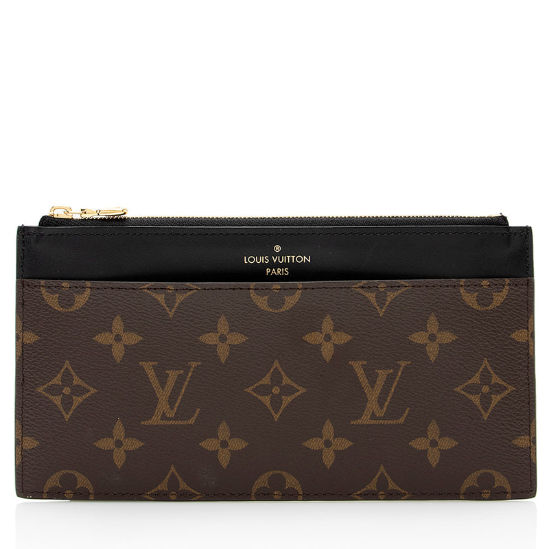 Louis Vuitton Monogram Canvas Slim Purse Wallet (SHF-20558)