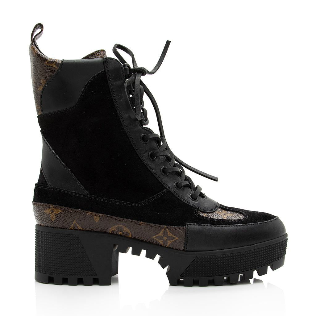Lauréate leather boots Louis Vuitton Black size 38 EU in Leather  30716158