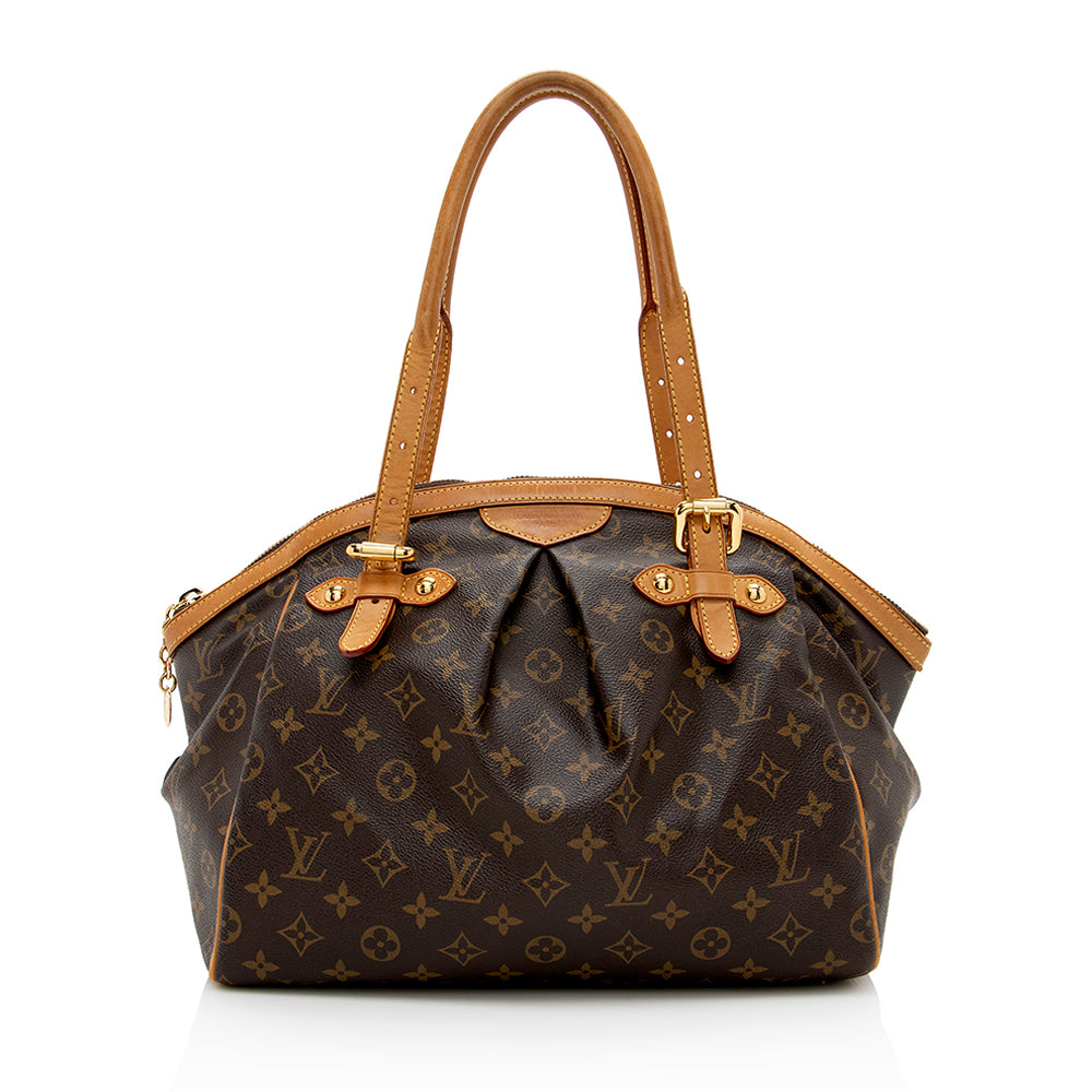 used Men Pre-owned Authenticated Louis Vuitton Monogram Tivoli GM Canvas Brown Handbag Top HandleBag, Men's, Size: Medium