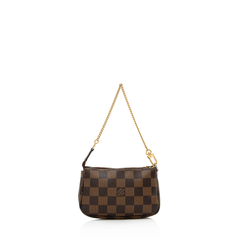 Louis Vuitton Trunks & Bags Vintage Damier Brown Leather Logo Print  Large Tote
