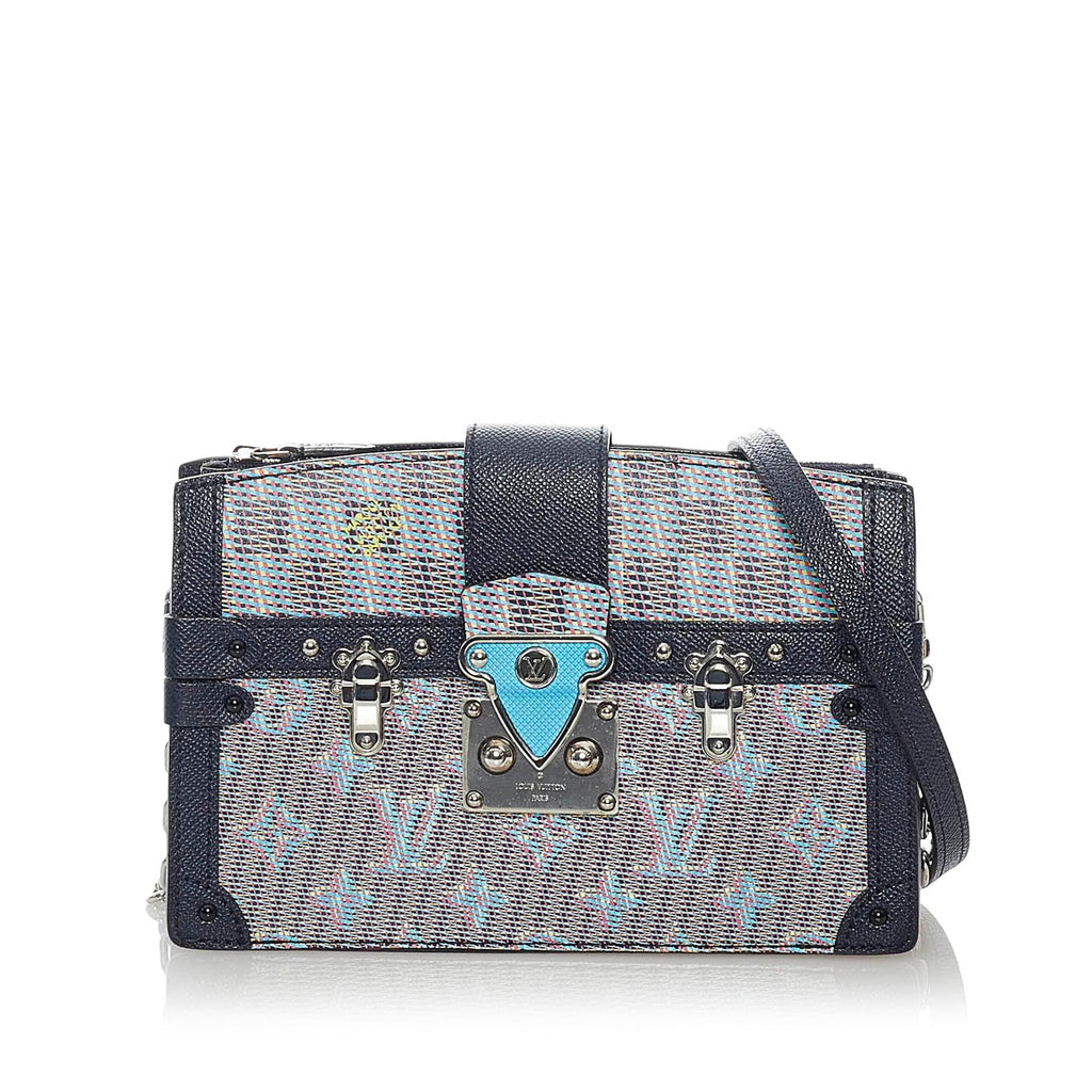 Louis+Vuitton+Dauphine+Shoulder+Bag+Mini+Blue+Leather+Monogram+LV+Pop+Printed  for sale online