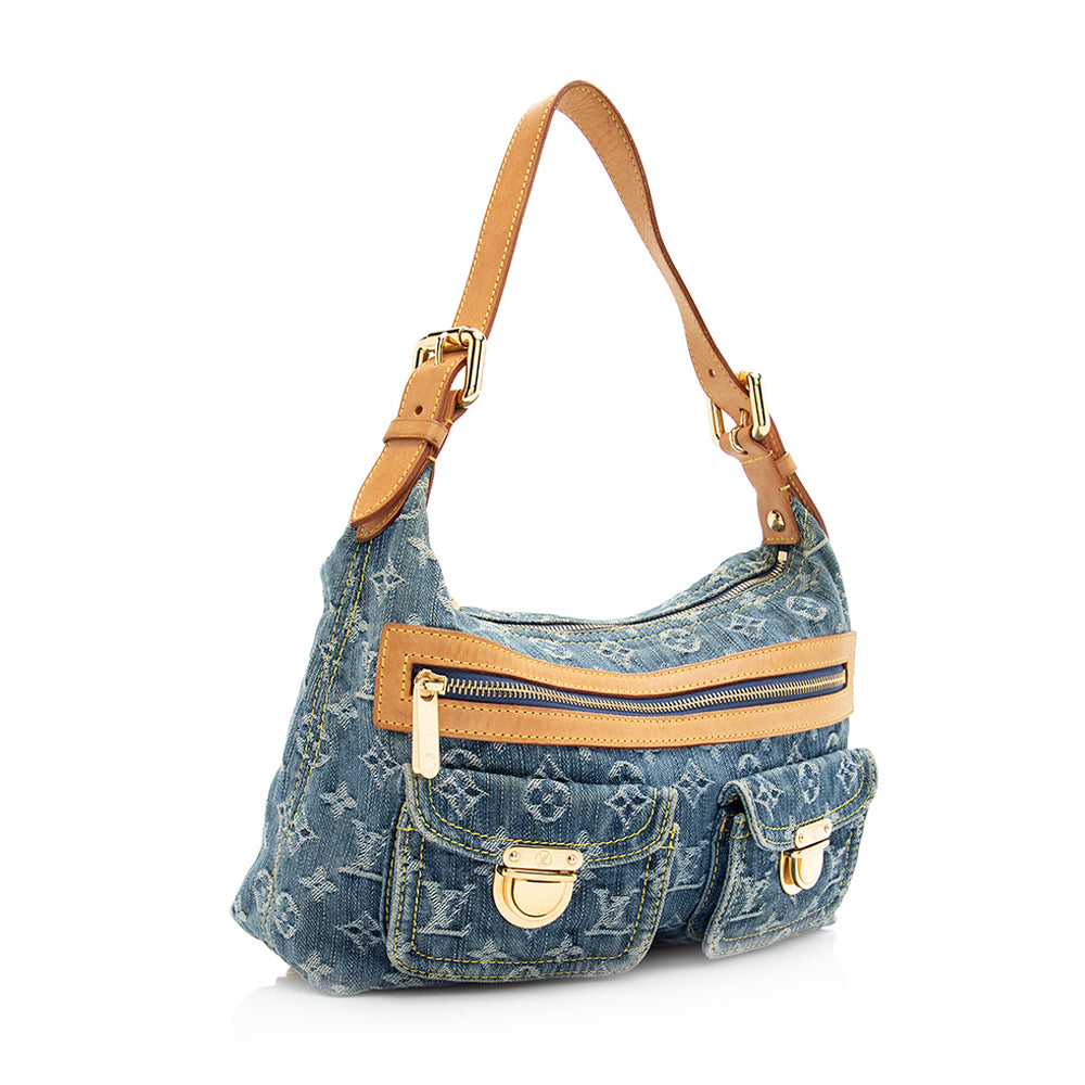 Louis Vuitton Monogram Denim Baggy PM Shoulder Bag (SHF-20300)