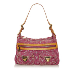 Authentic Louis Vuitton Monogram pink baggy PM Denim Bag, Women's